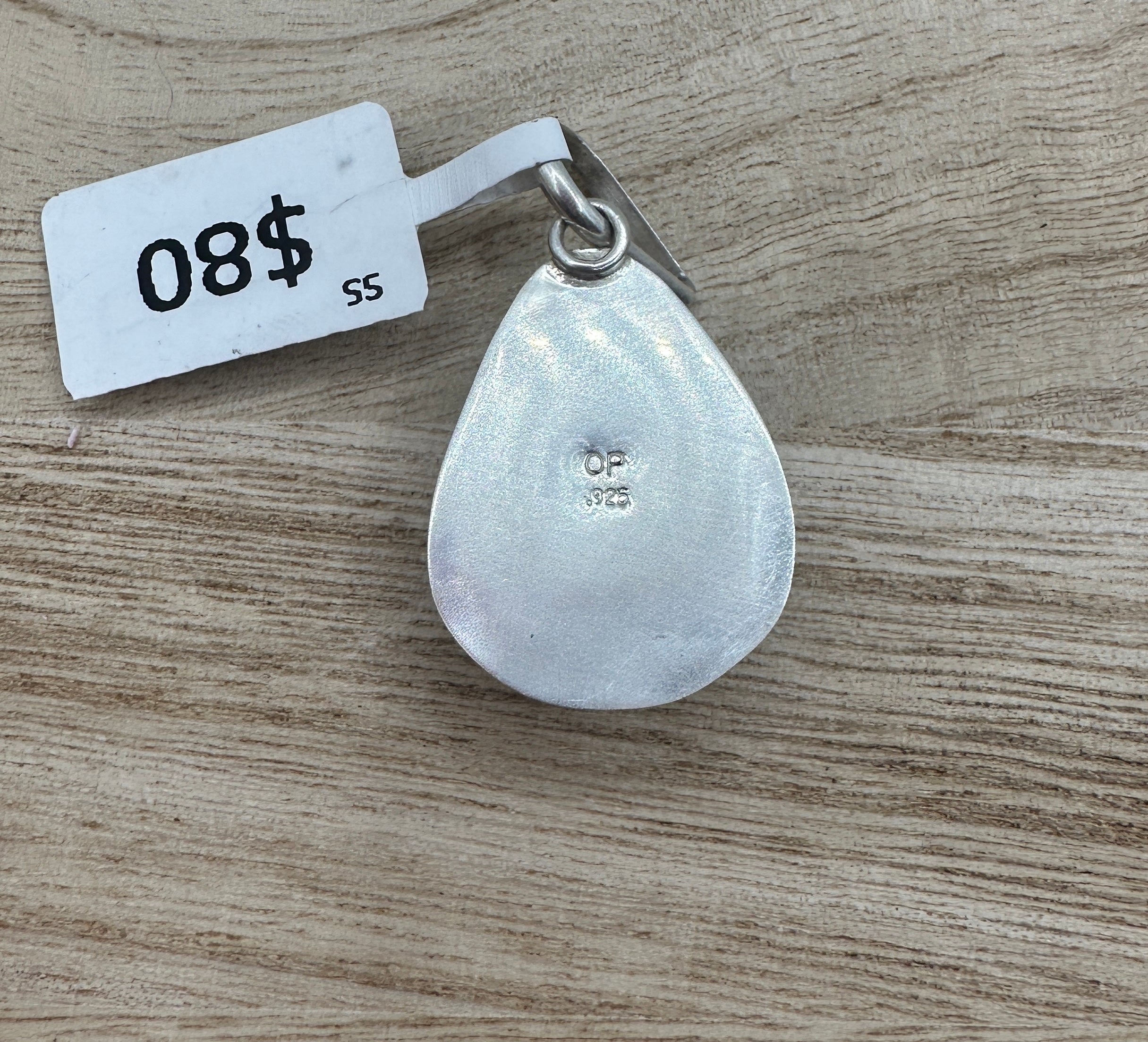 Signed Unakite Jasper Pendant