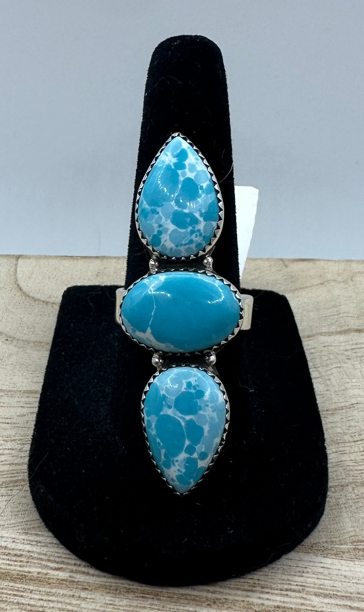White Water Turquoise Adjustable Ring