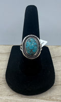 Turquoise Signed Ring Size 6.75