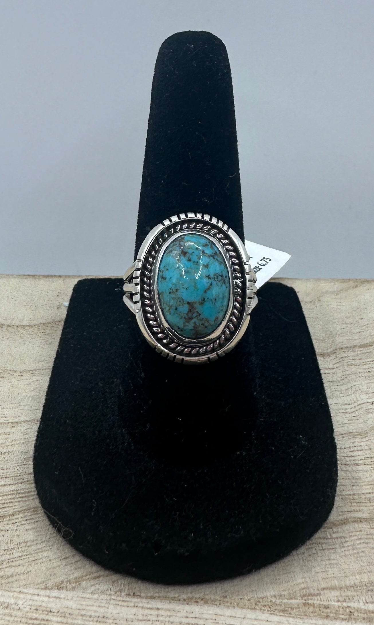 Turquoise Signed Ring Size 6.75