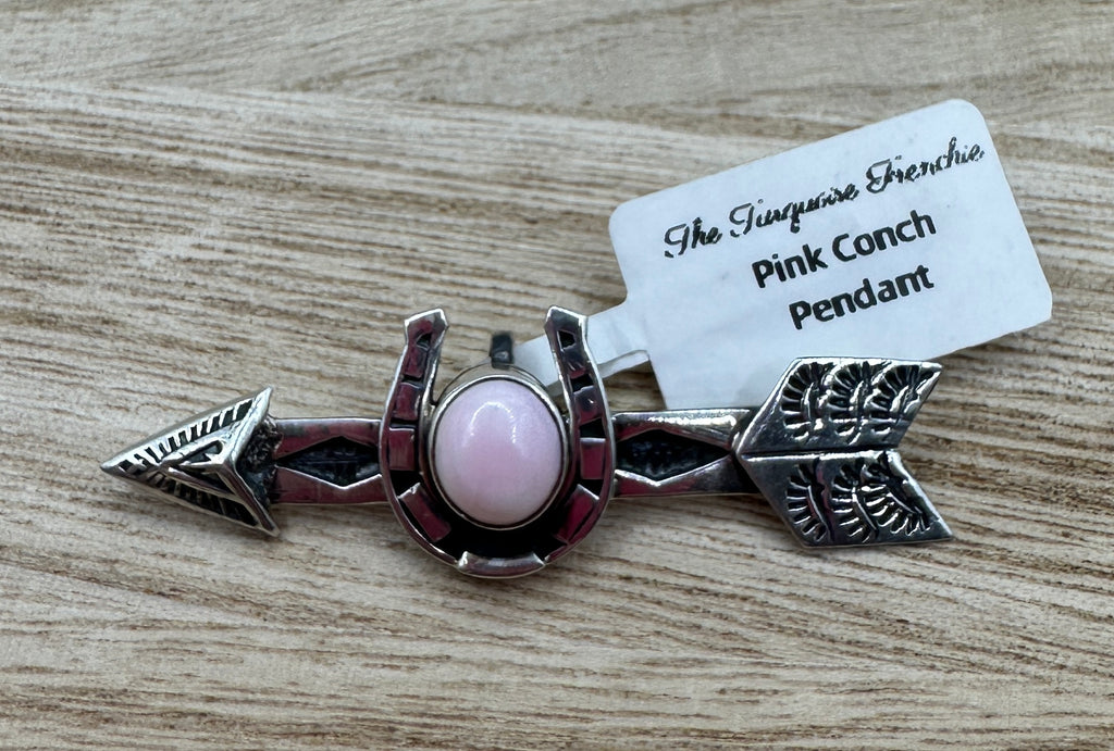 Pink Conch Horseshoe Pendant