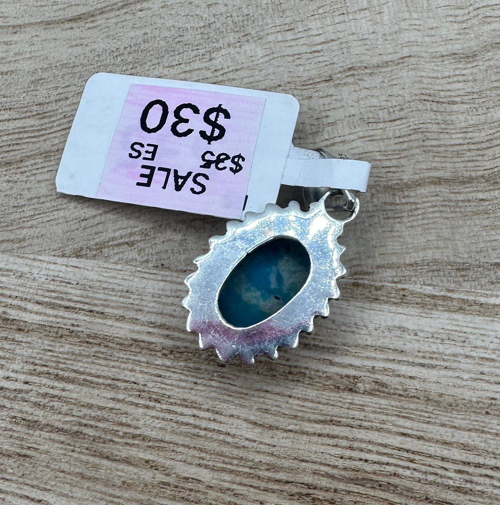Morenci Turquoise Oval Pendant