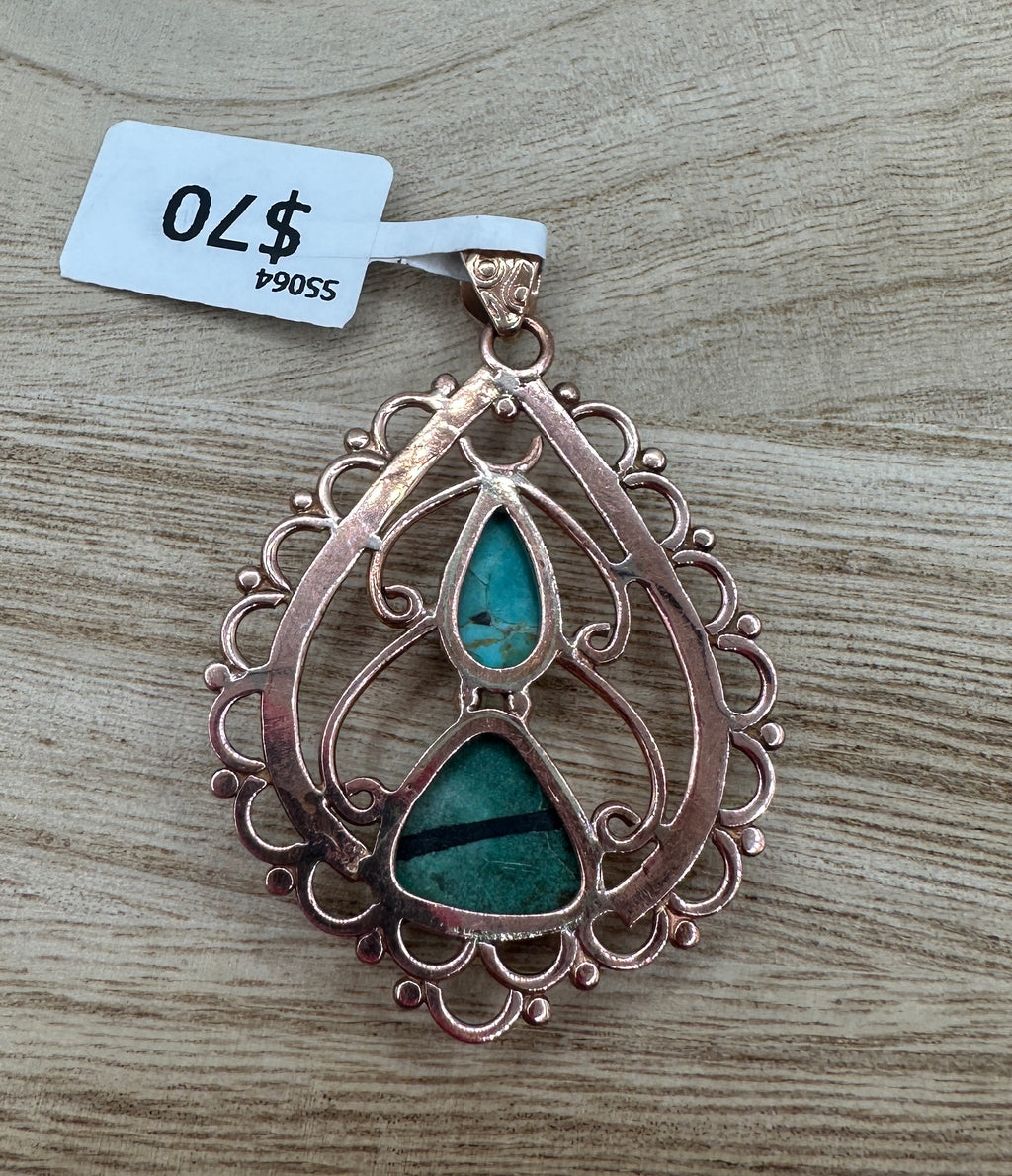 Turquoise and Copper Pendant