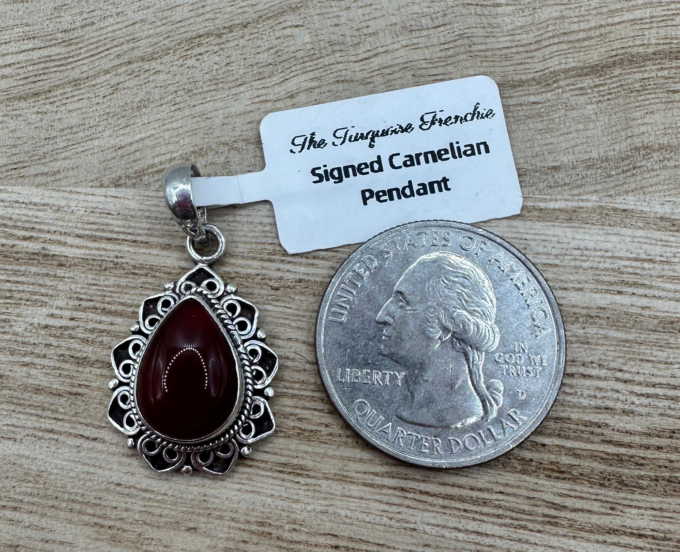 Carnelian Tear Drop Pendant