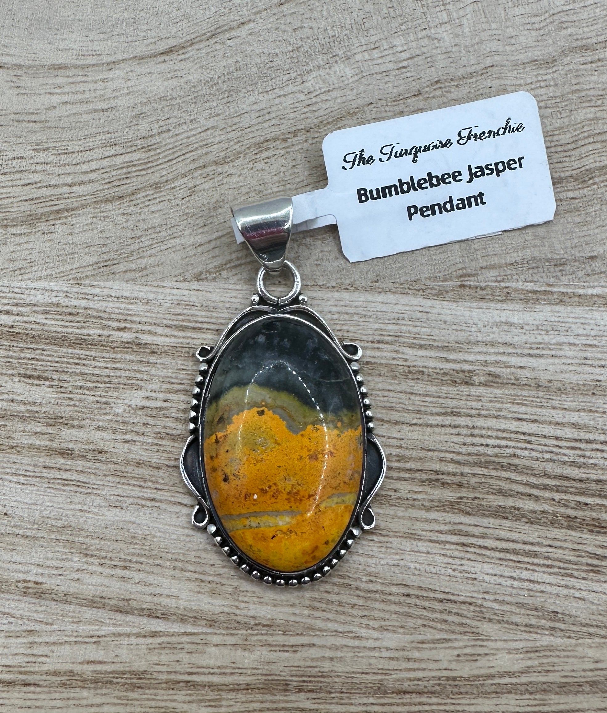 Bumblebee Jasper Oval Pendant