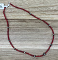 Red Corral and Graduated Desert Pearls Necklace 16in