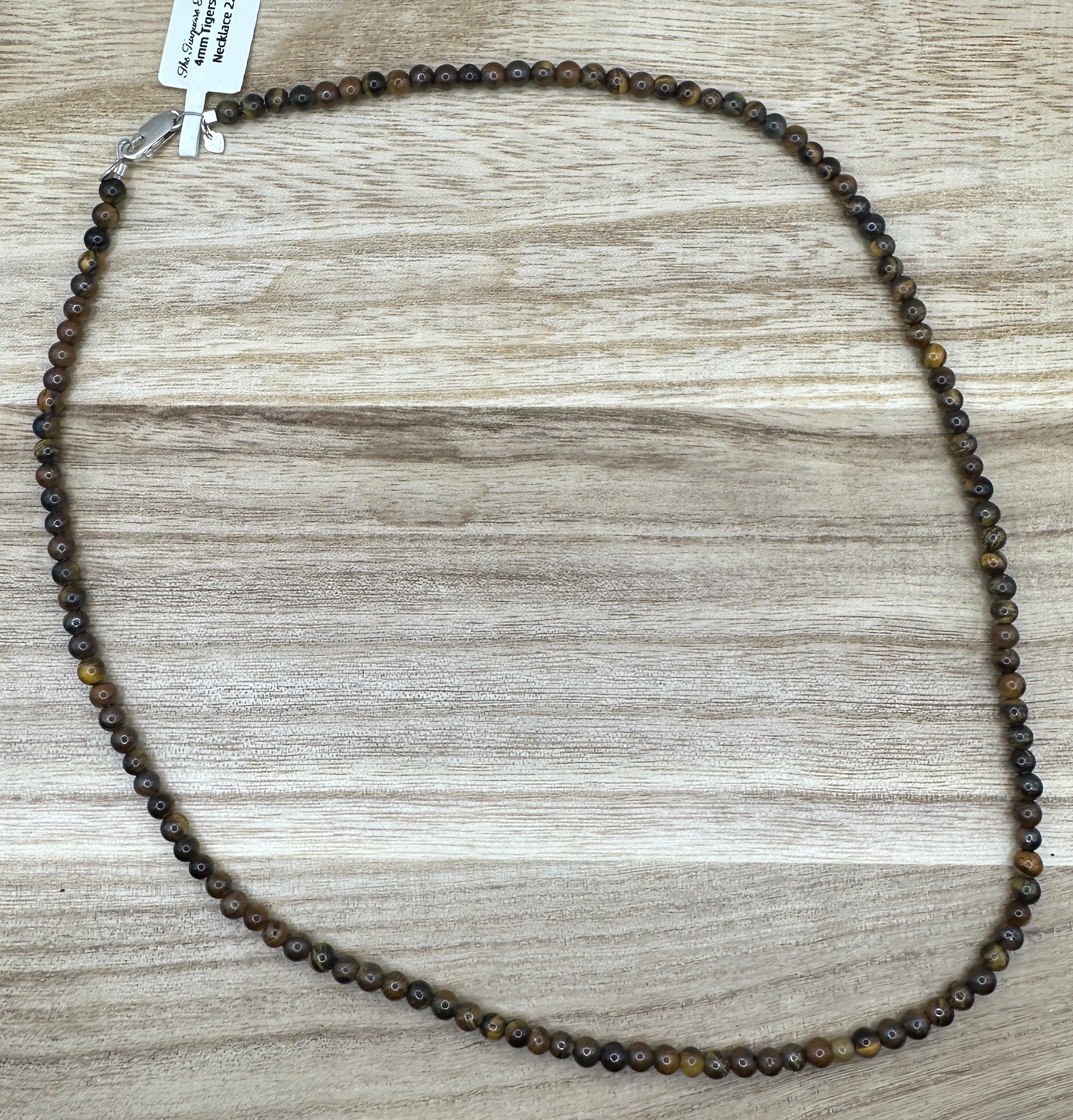 4mm Tigers Eye Necklace 22in