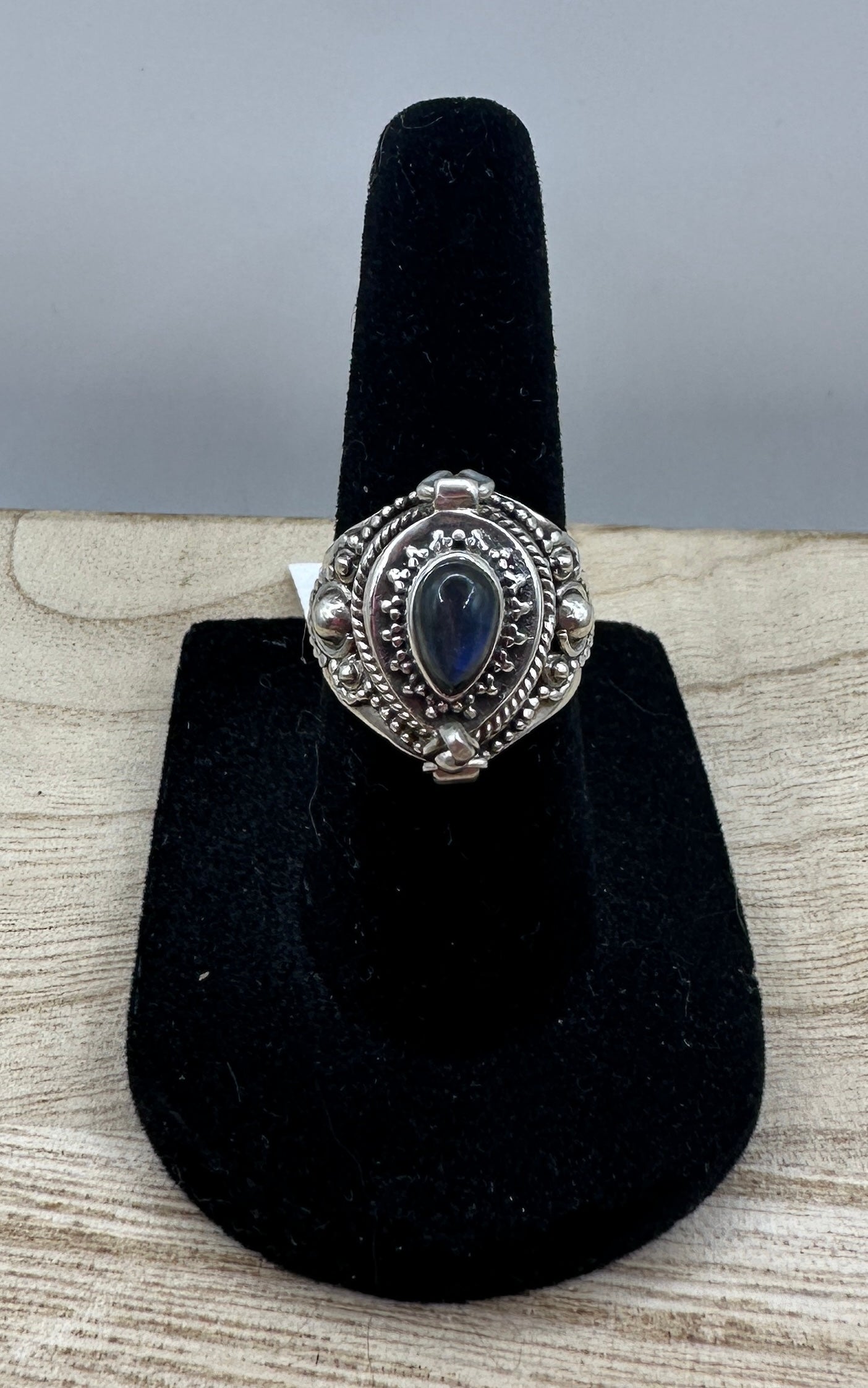 Labradorite Poison Ring Size 5.5