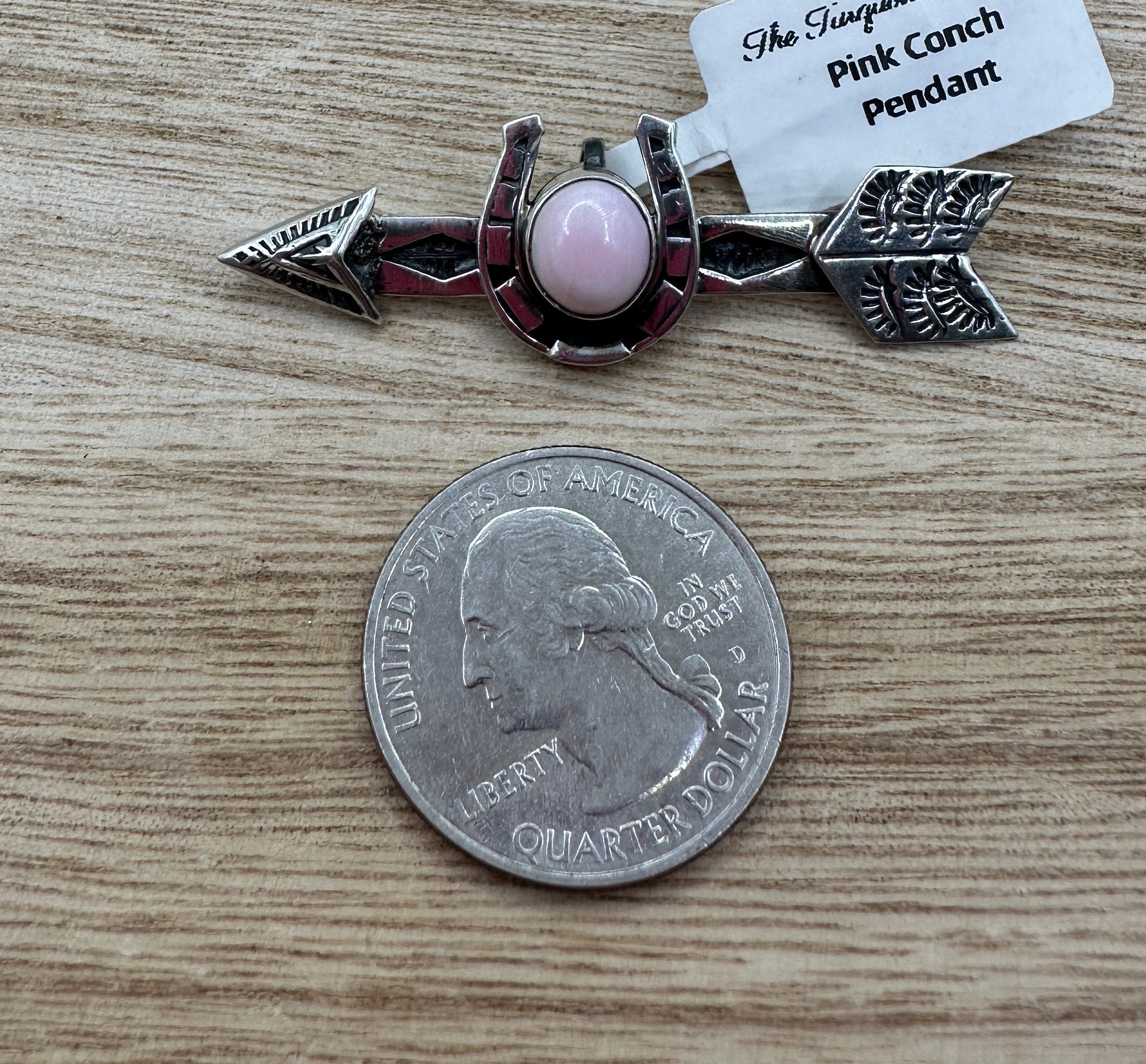 Pink Conch Horseshoe Pendant