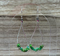 Green Turquoise Chips Tear Drop Dangles