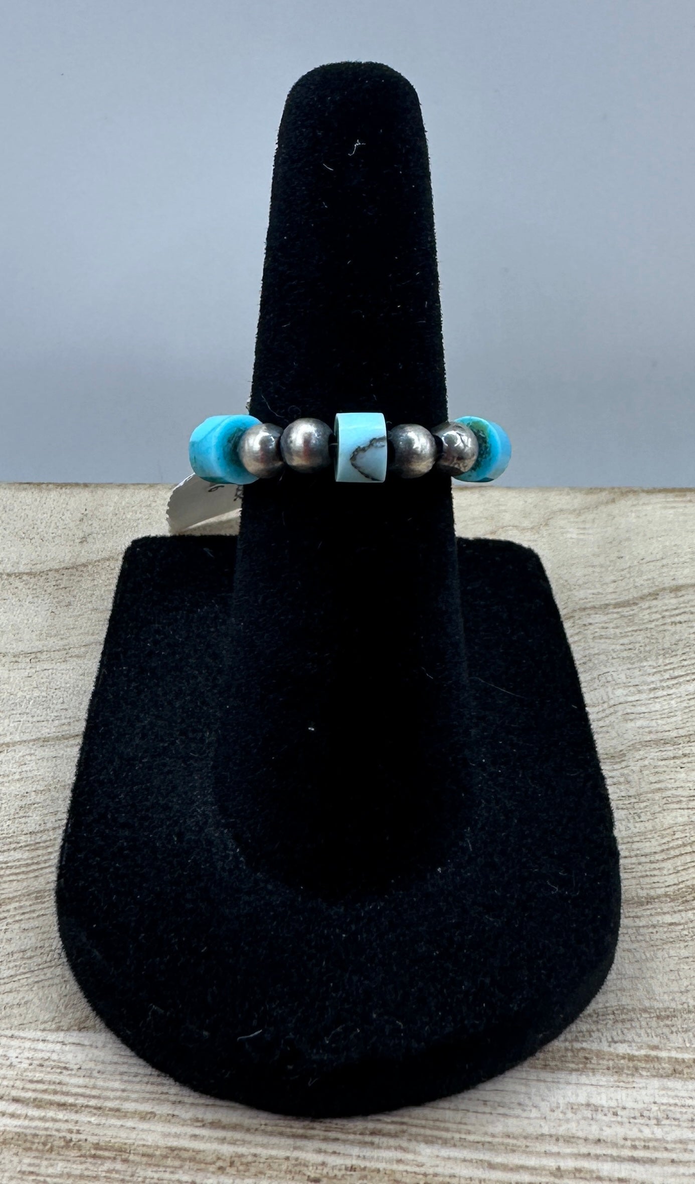 Golden Hills Turquoise Desert Pearl Stretch Ring