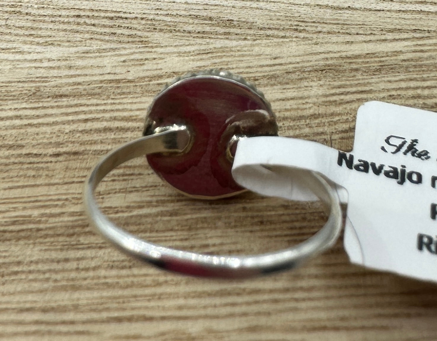 Navajo Handmade Pink Conch Ring Size 6.5