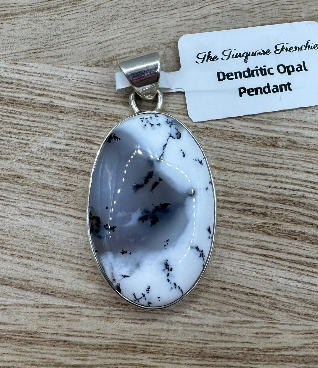 Dendritic Opal Oval Pendant