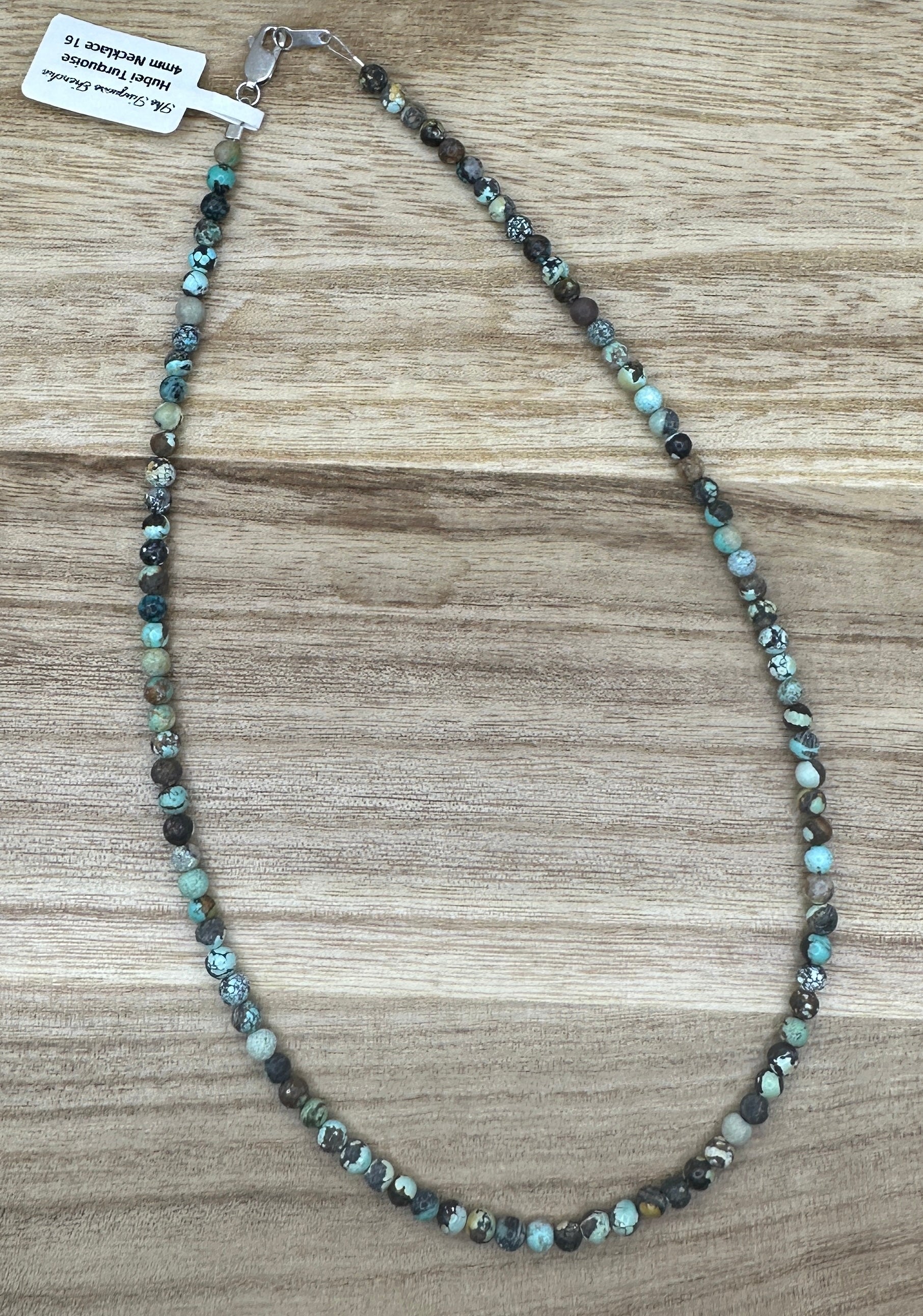 4mm Hubei Turquoise Necklace 16in