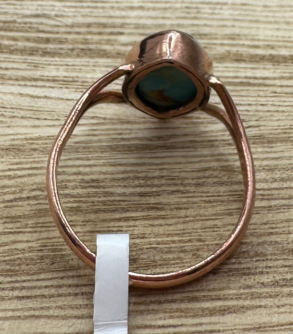 Turquoise and Copper Ring Size 7