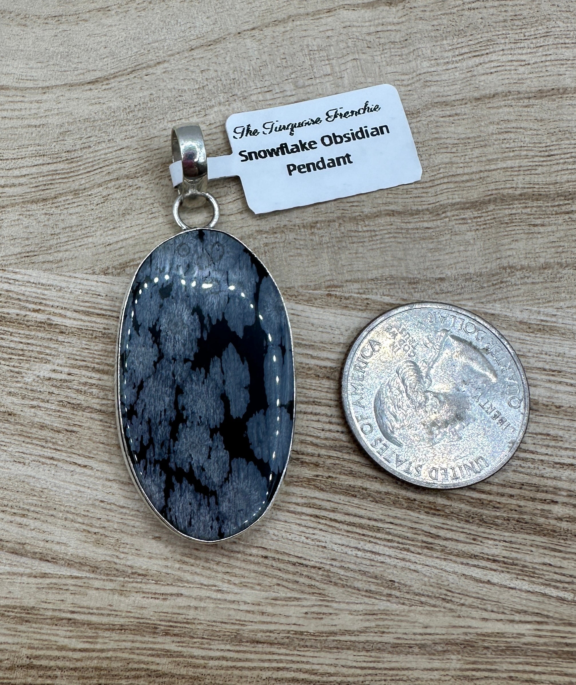 Snowflake Obsidian Oval Pendant