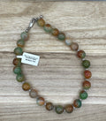 12mm Peacock Agate Necklace 16in