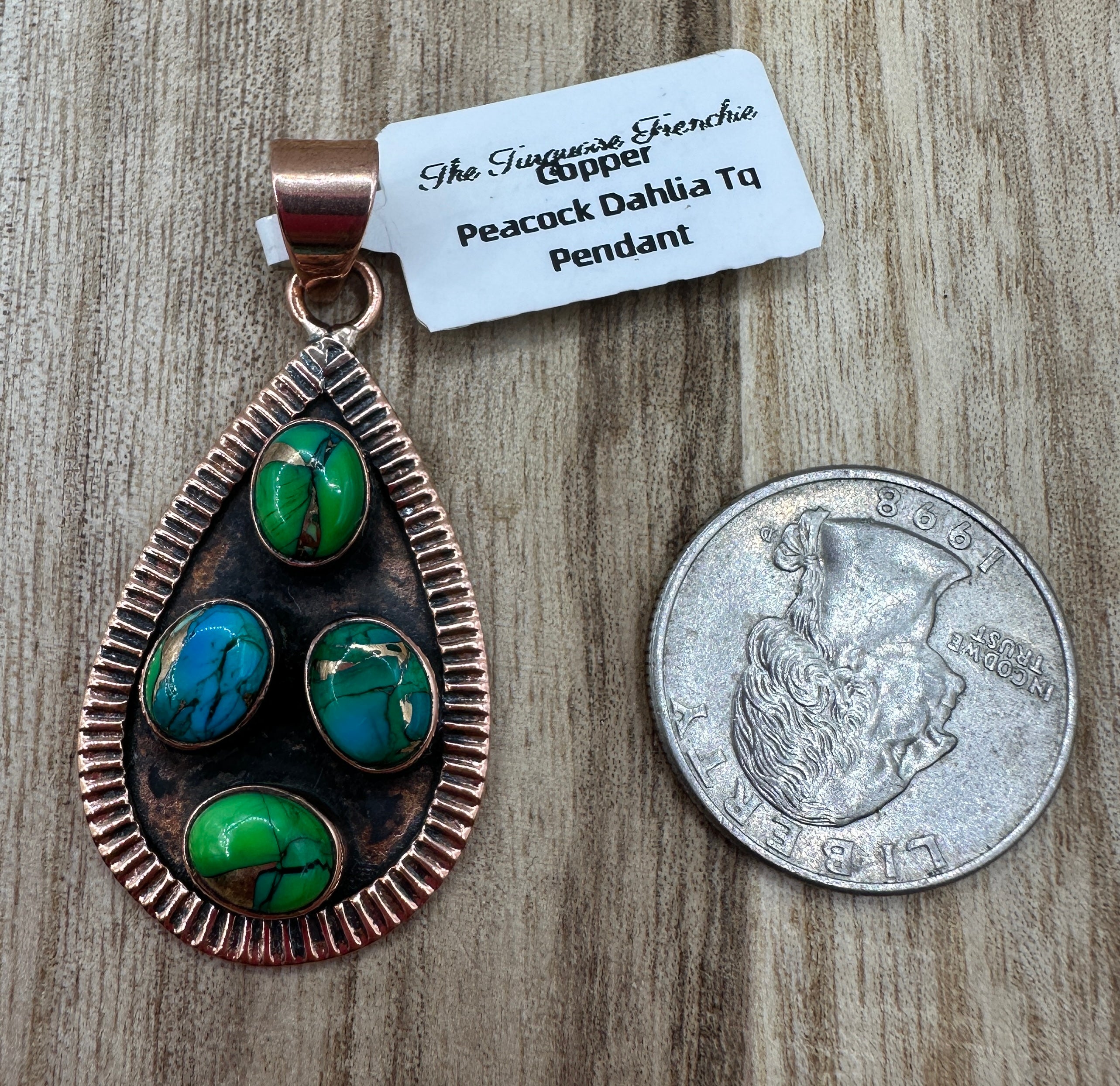 Peacock Dahlia Turquoise and Copper Turquoise