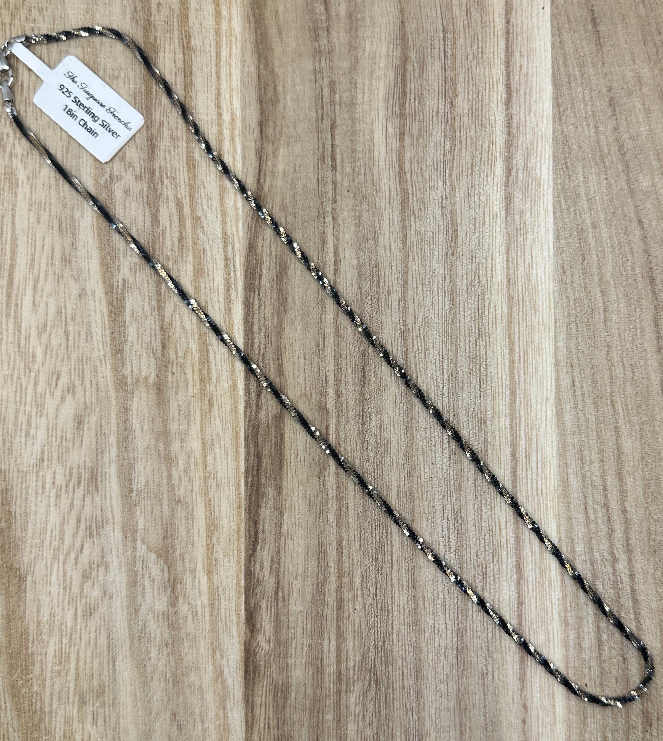 Black and Silver Chain 18in
