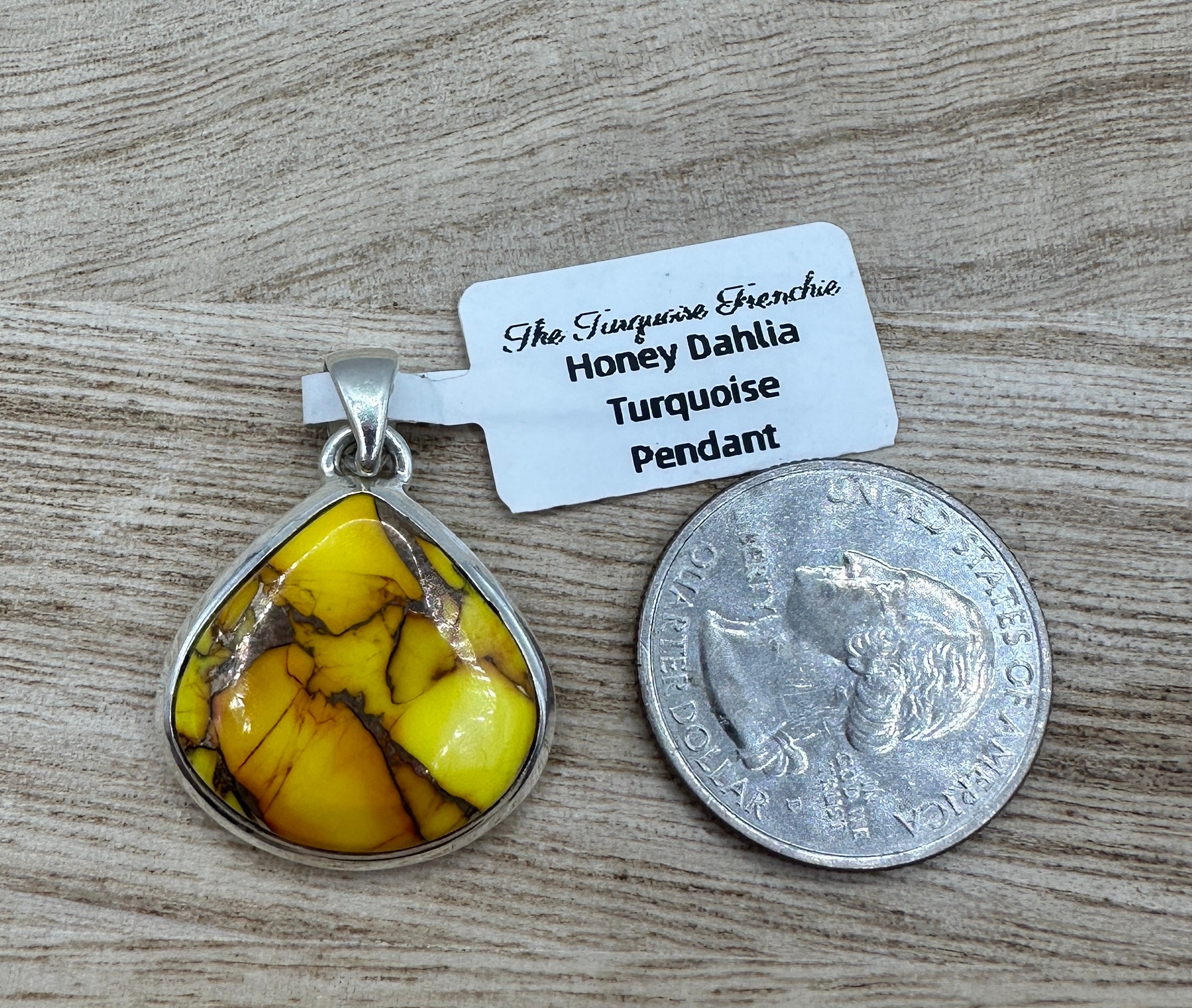 Honey Dahlia Turquoise Pendant