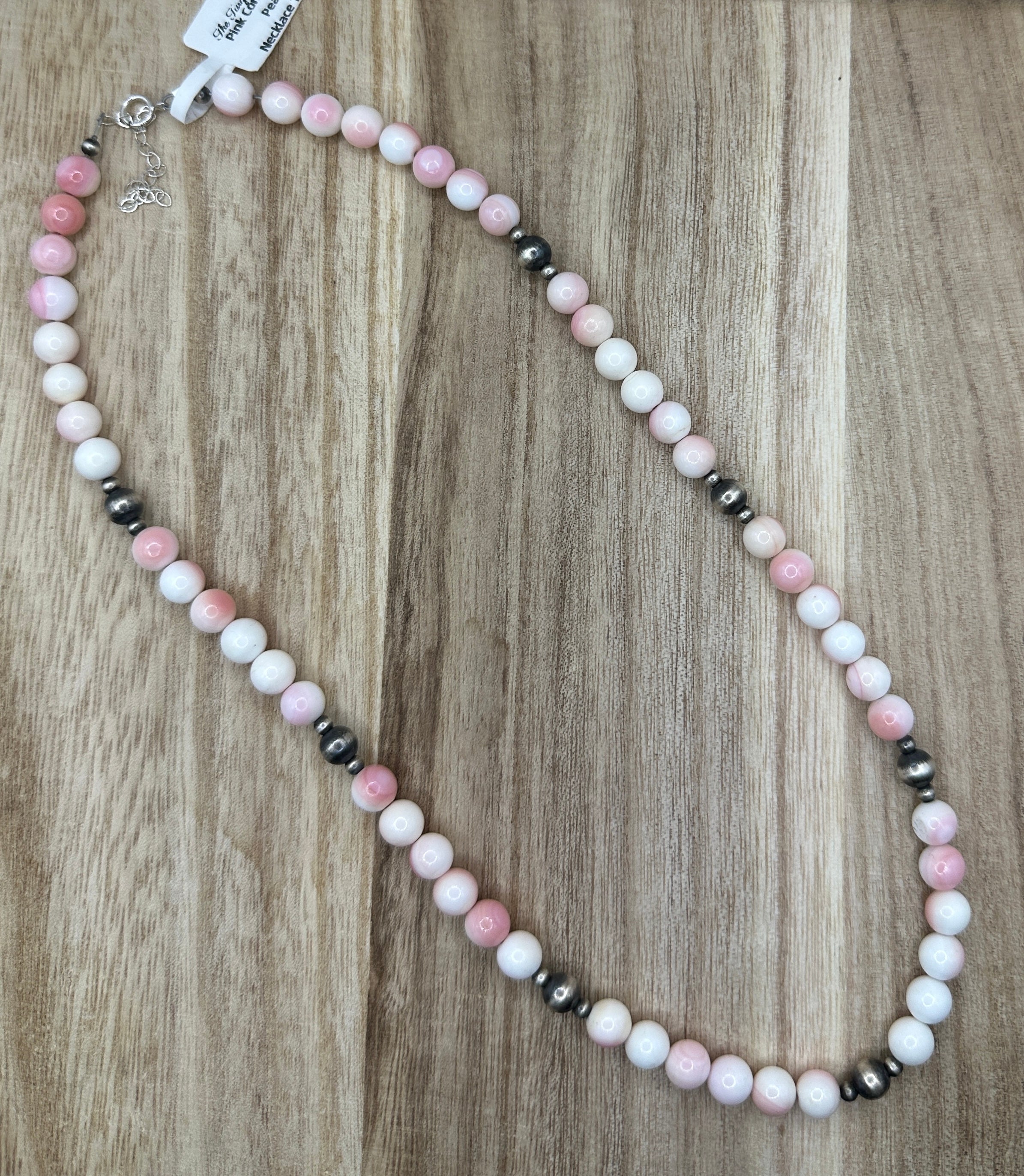 Pink Conch and Desert Pearls Necklace 18-20in