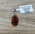 Orange Dahlia Turquoise Pendant