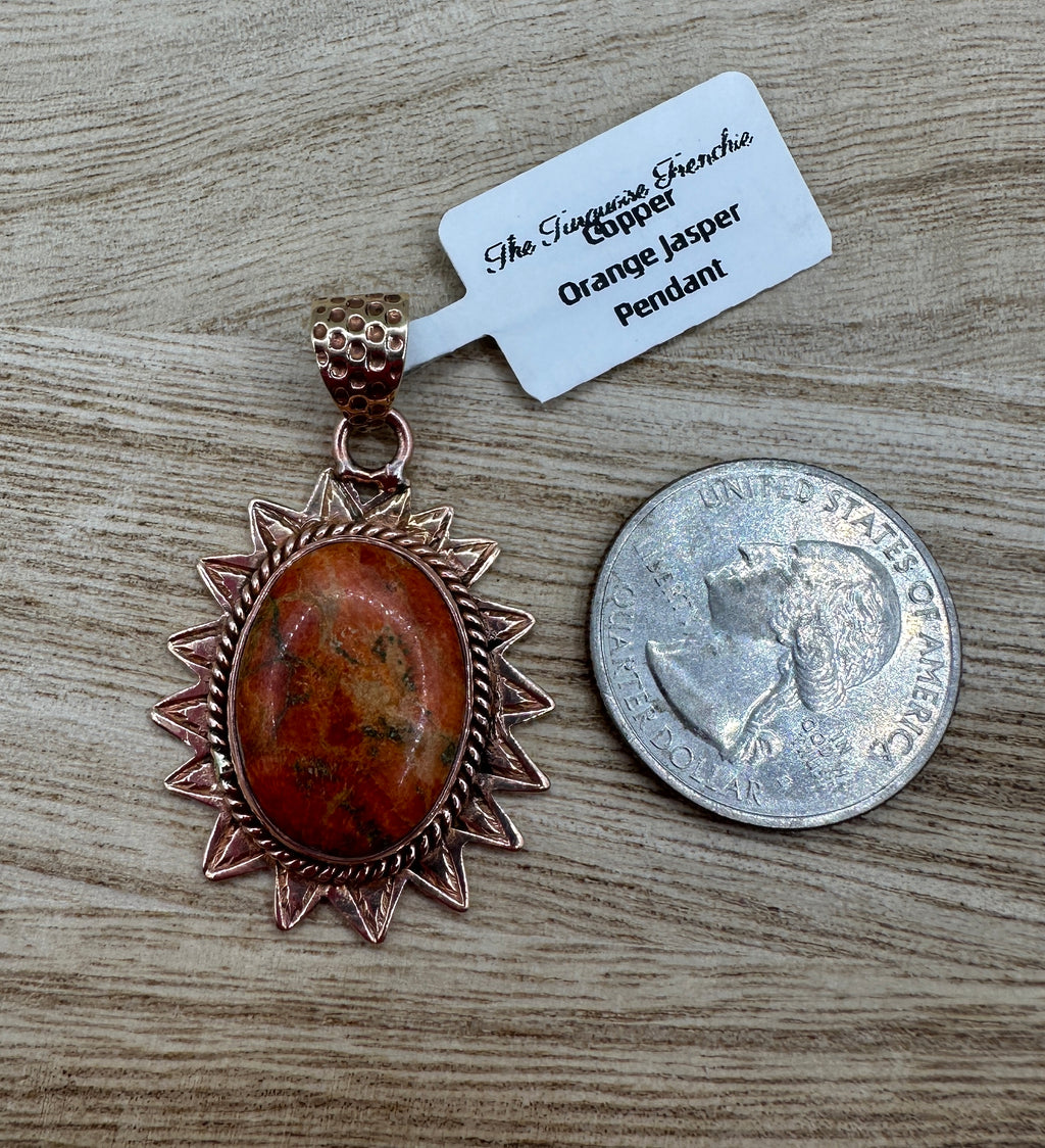 Orange Jasper Copper Pendant