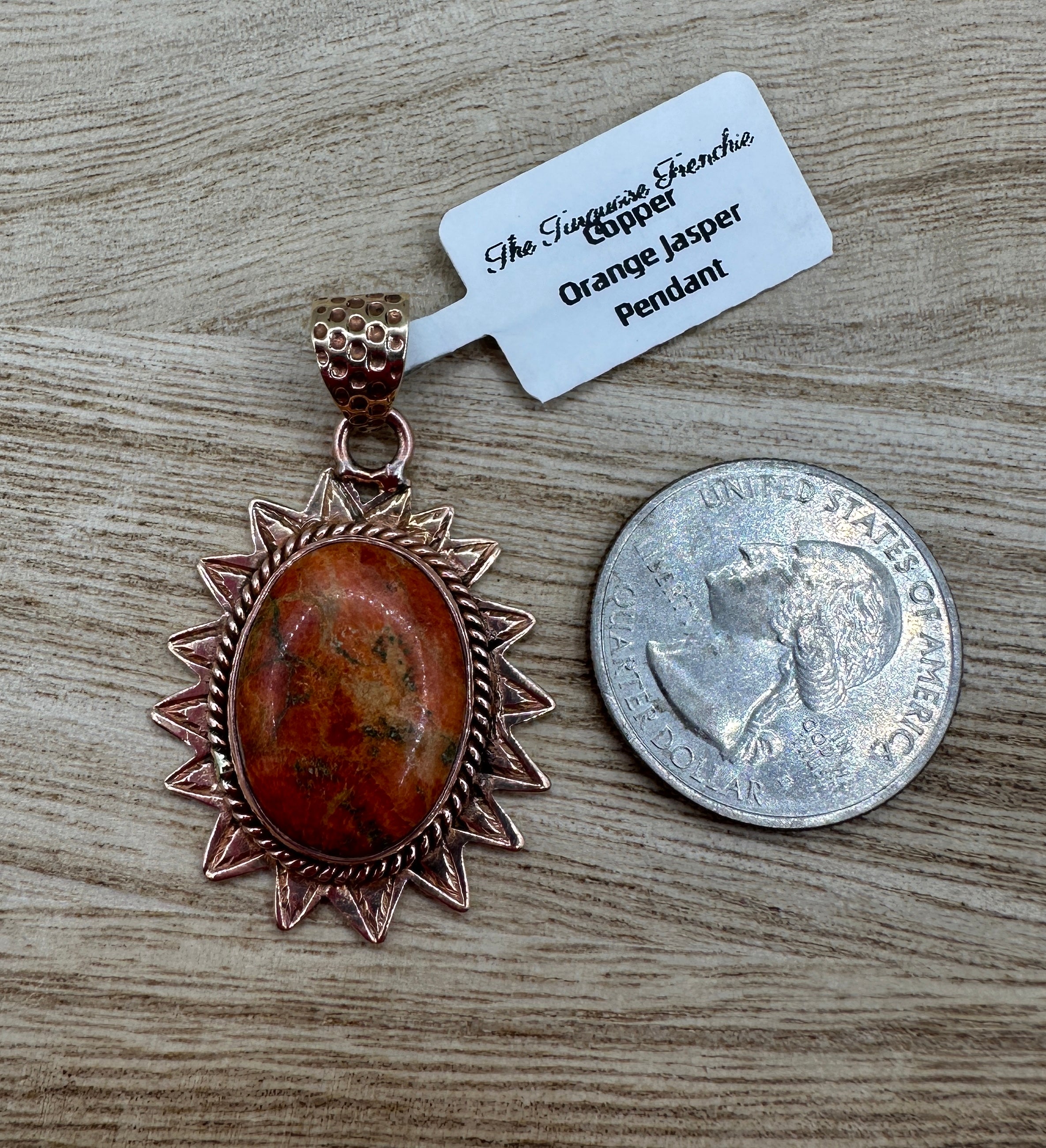 Orange Jasper Copper Pendant