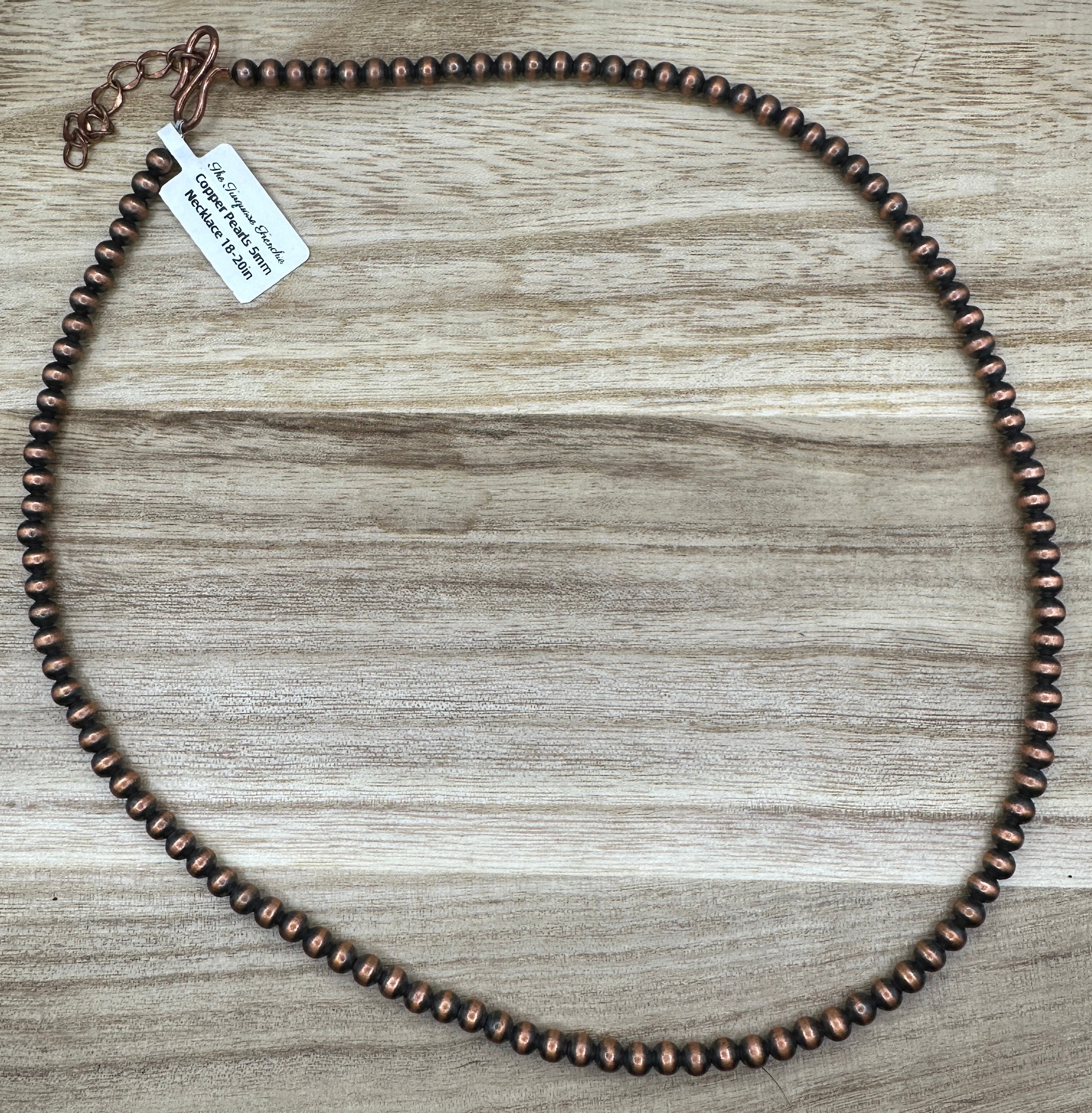 5mm Copper Pearl Necklace 18-20in