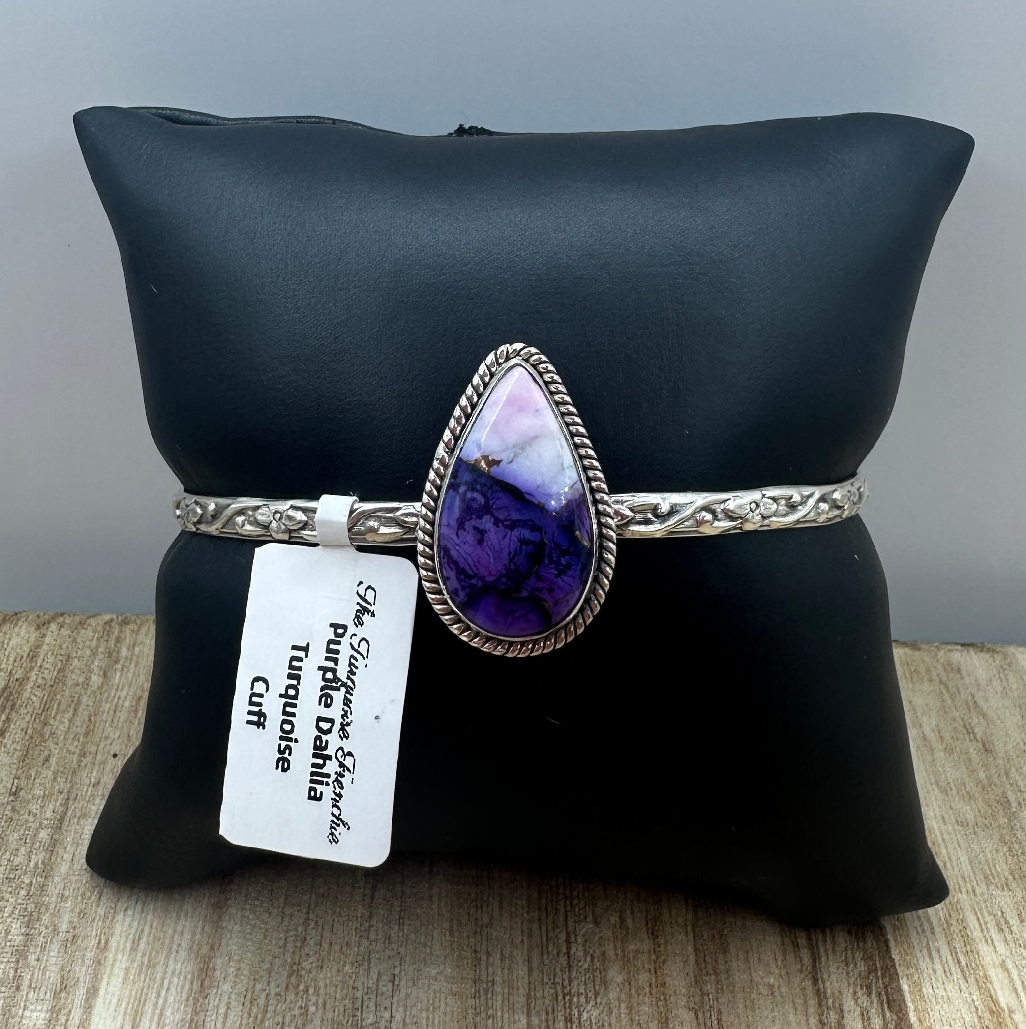 Purple Dahlia Turquoise Cuff