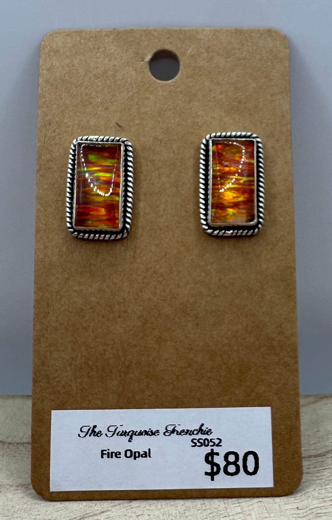 Fire Opal Studs