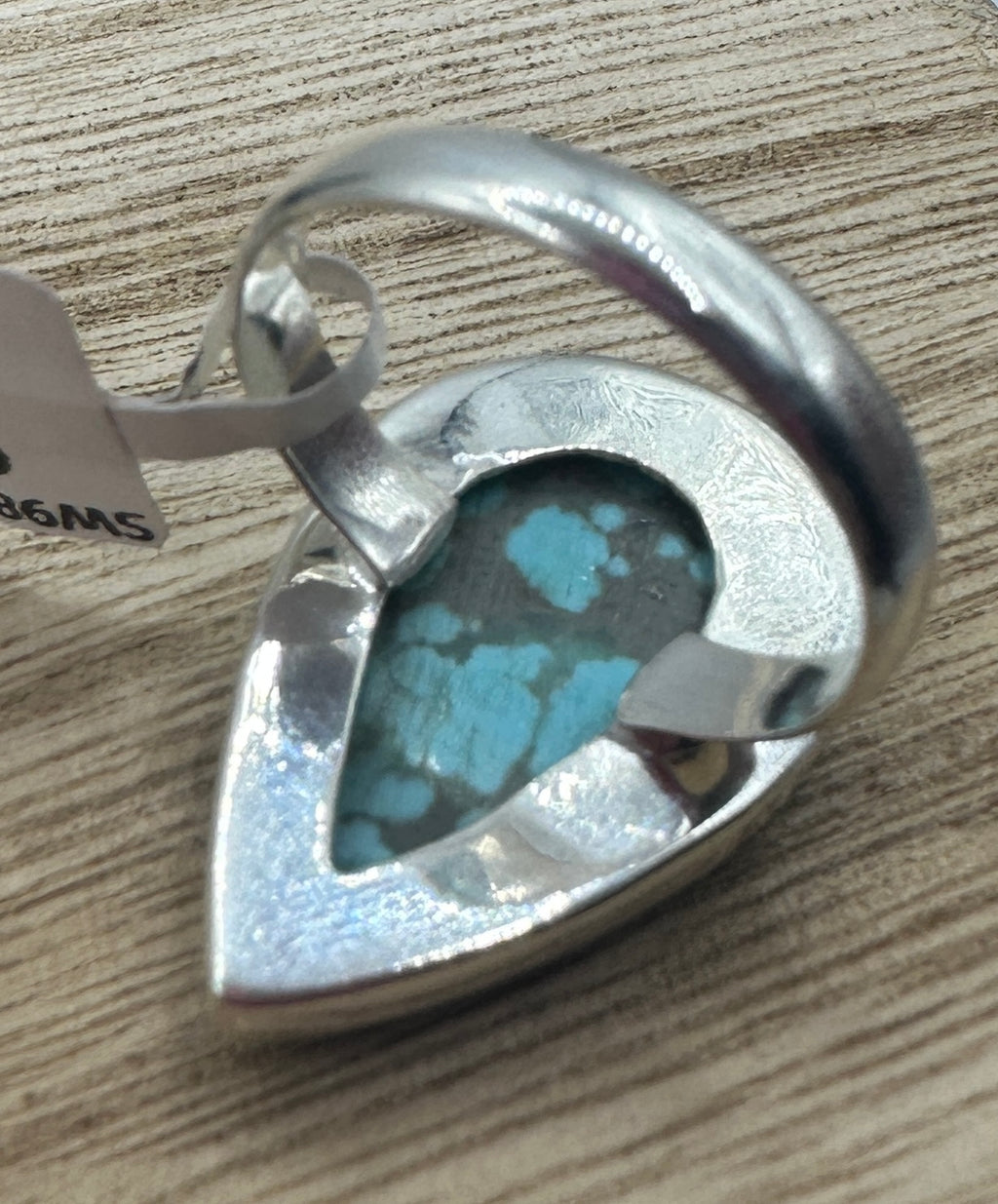 Number 8 Turquoise Ring Size 9