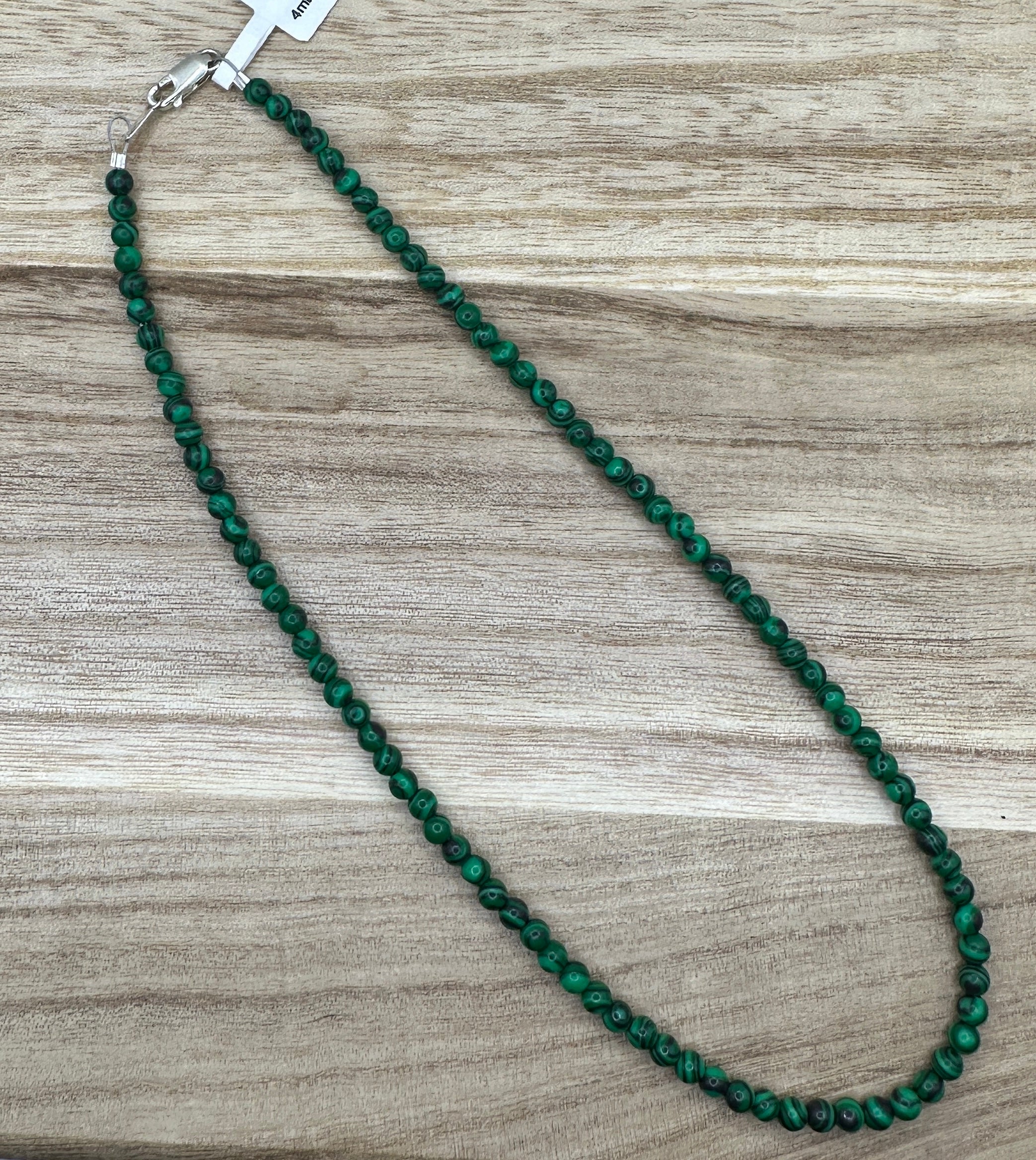 4mm Malachite Necklace 18in