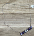 Purple Dahlia Turquoise Bar Necklace 20in