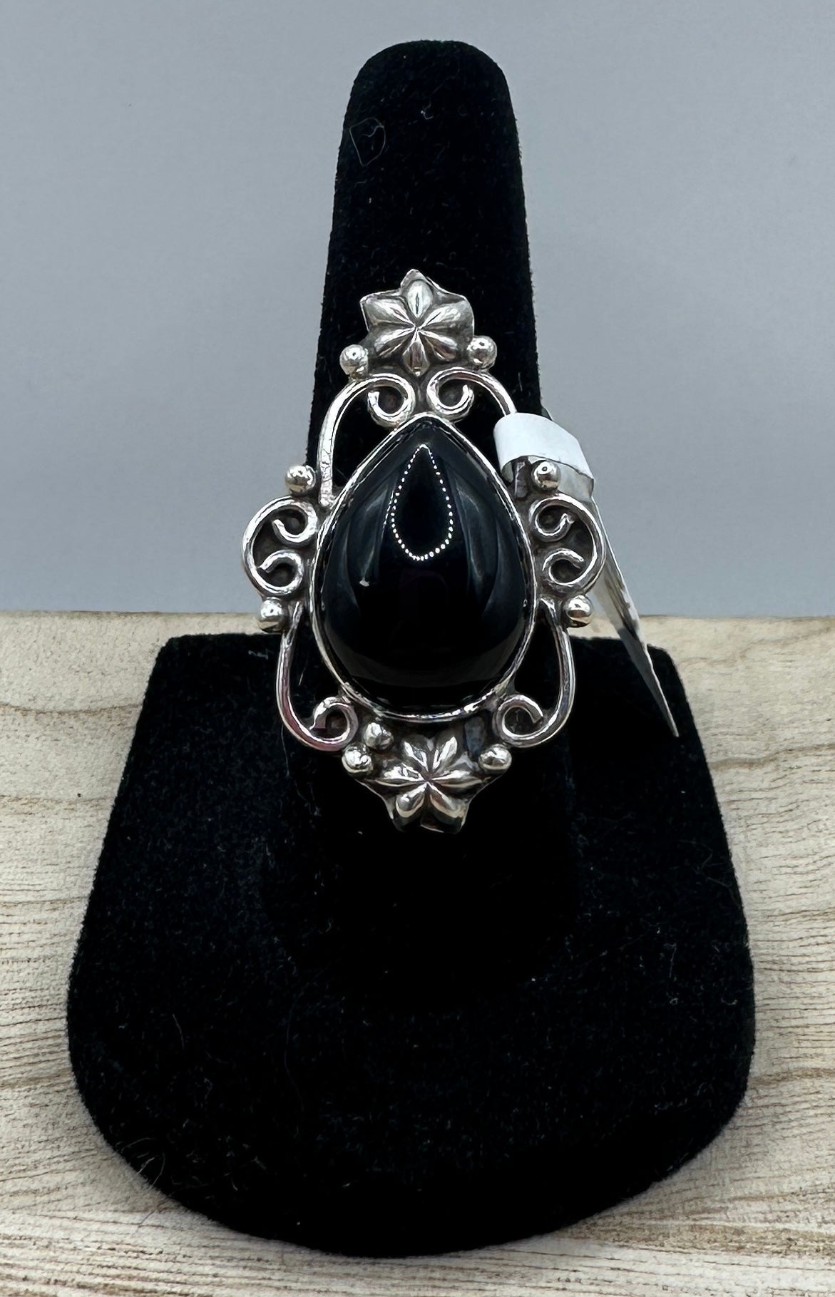 Black Onyx Adjustable Ring