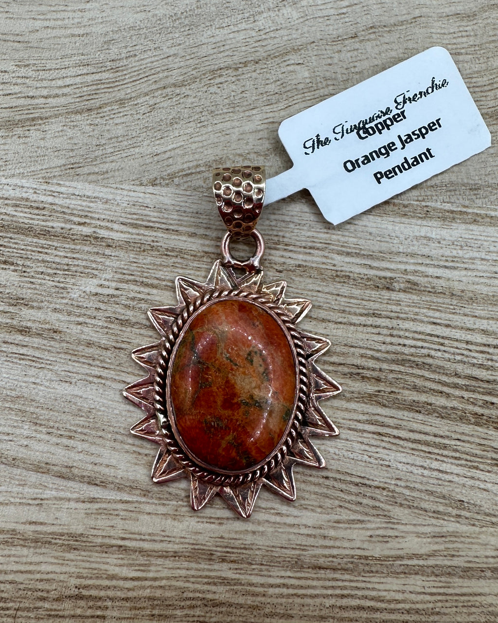 Orange Jasper Copper Pendant