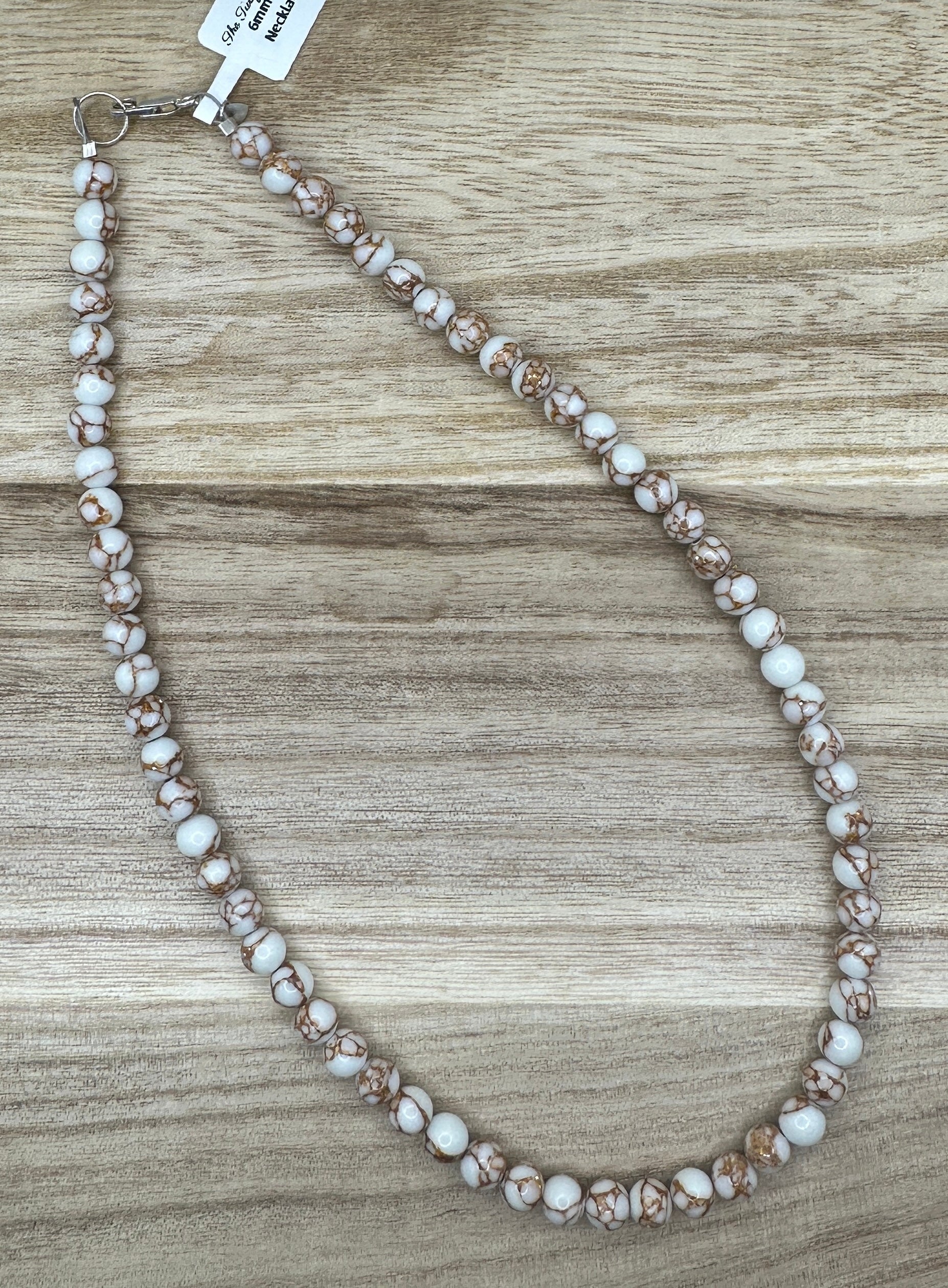 6mm Howlite Necklace 18in