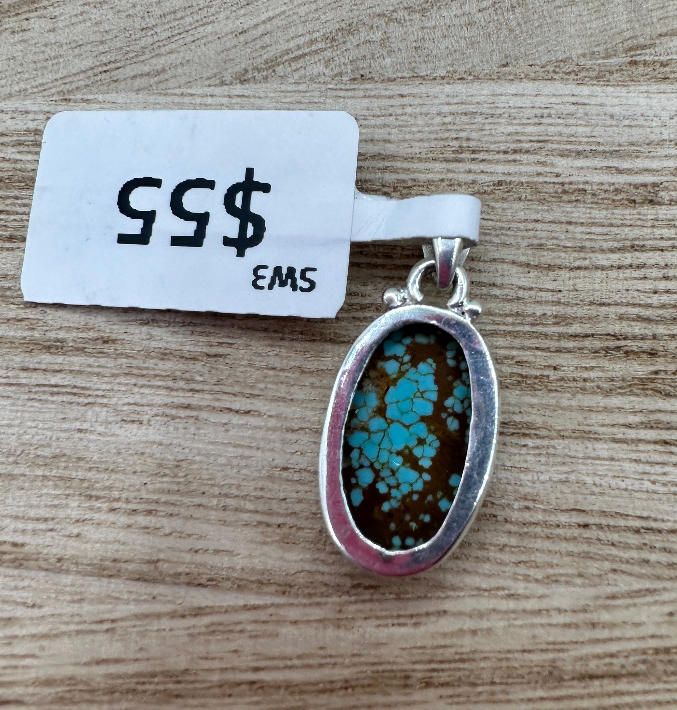 Number 8 Turquoise Oval Pendant