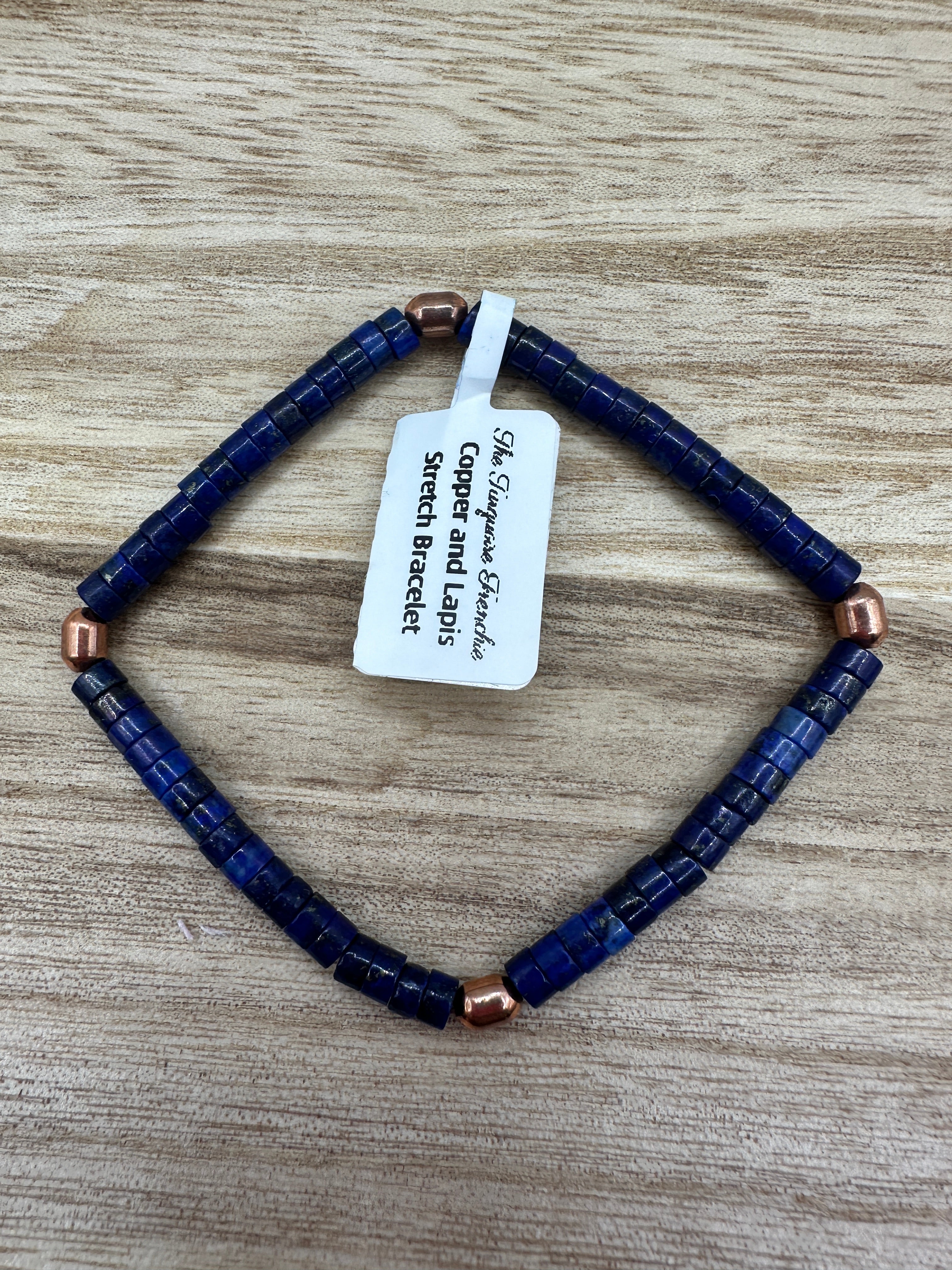 Copper and Lapis Lazuli Stretch Bracelet