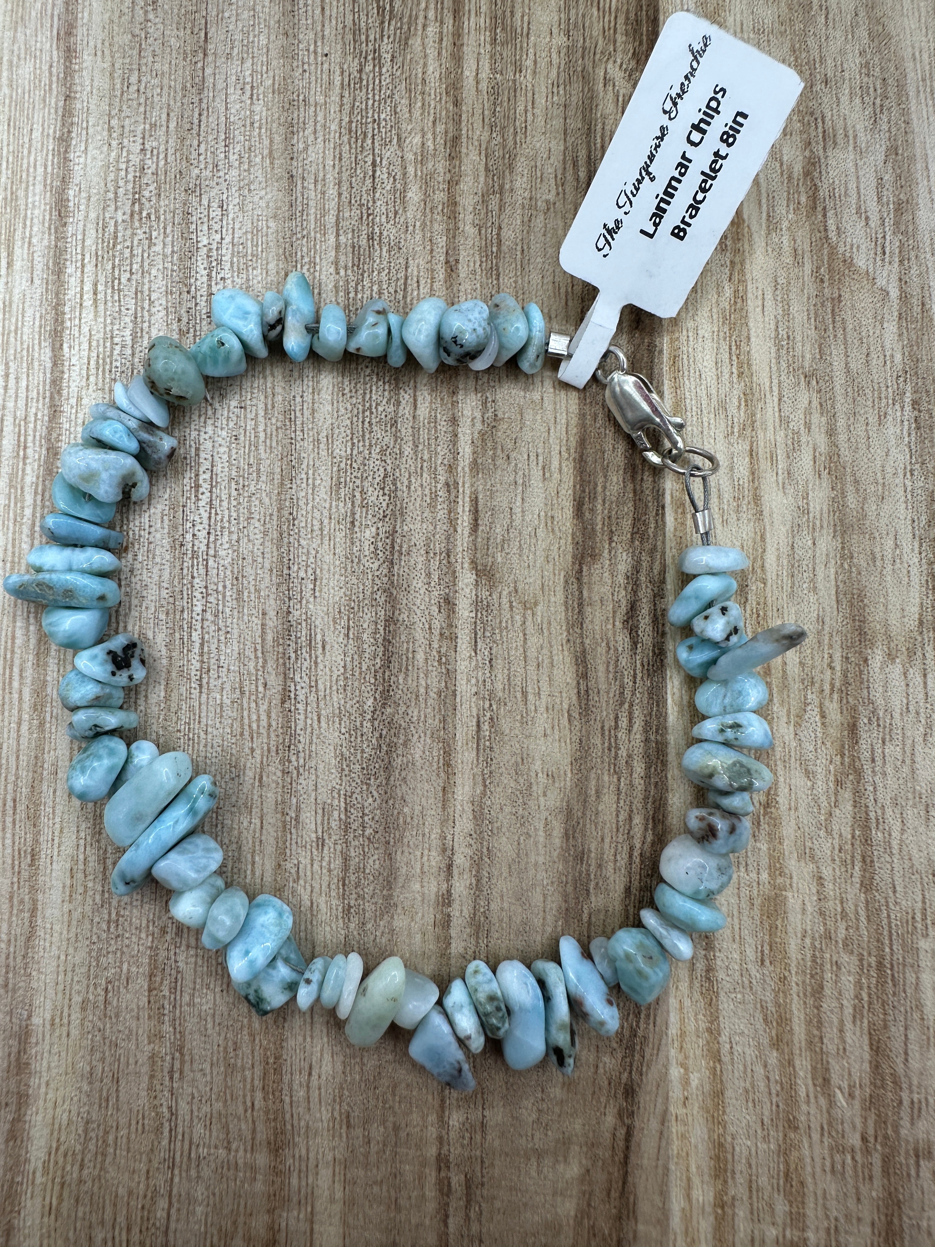 Larimar Chips Bracelet 8in