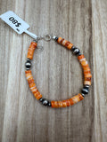 Spiny Oyster and Desert Pearls Bracelet 6-8in
