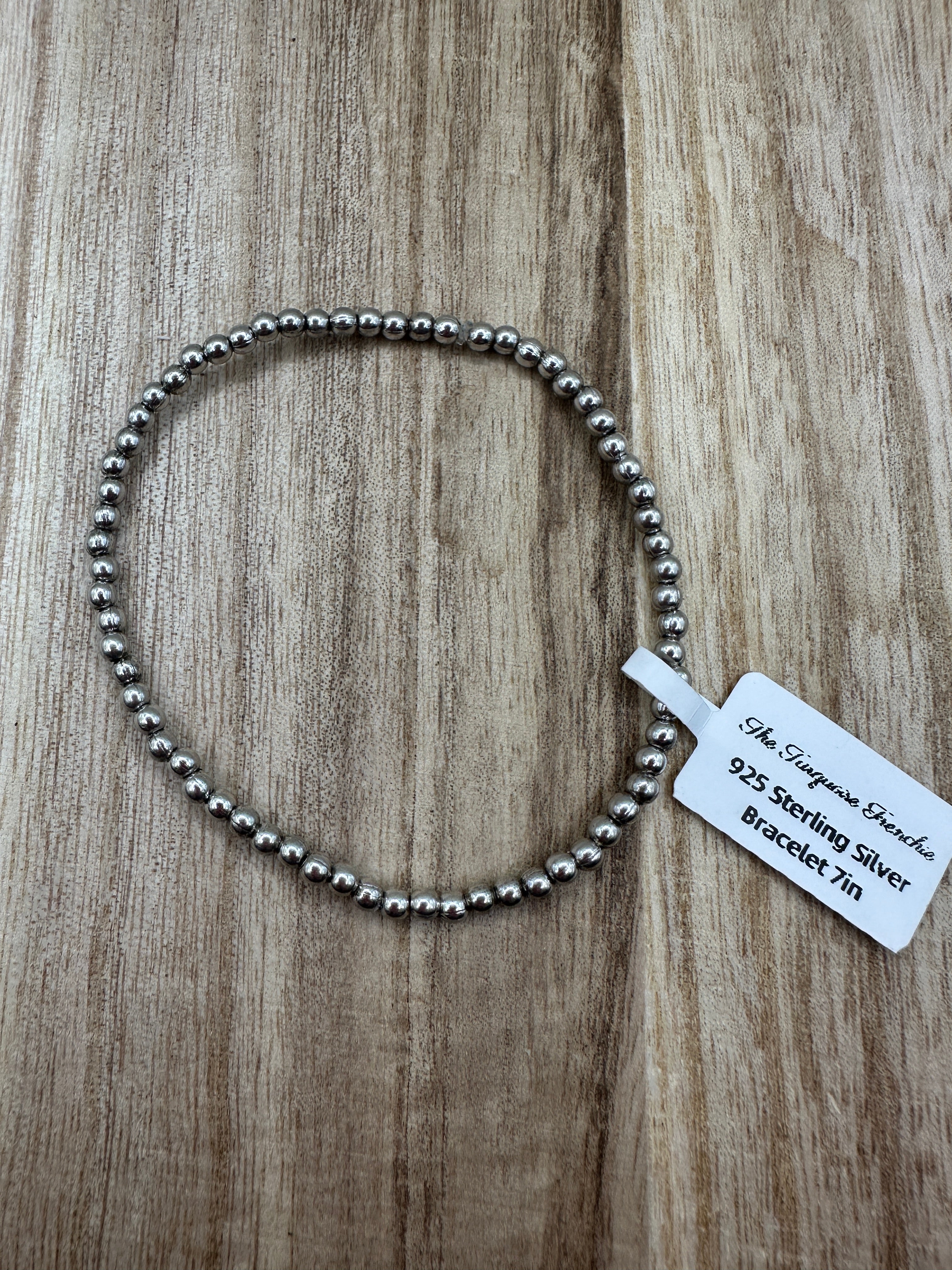 3mm Silver Bead Stretch Bracelet