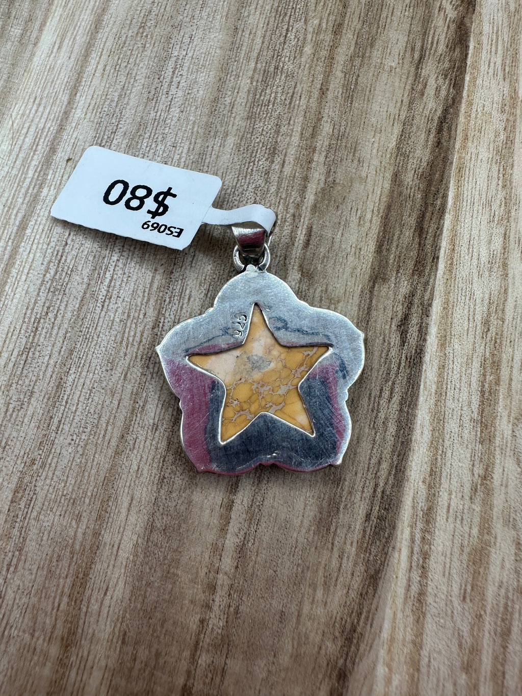 Orange Sea Sediment Jasper Star Pendant
