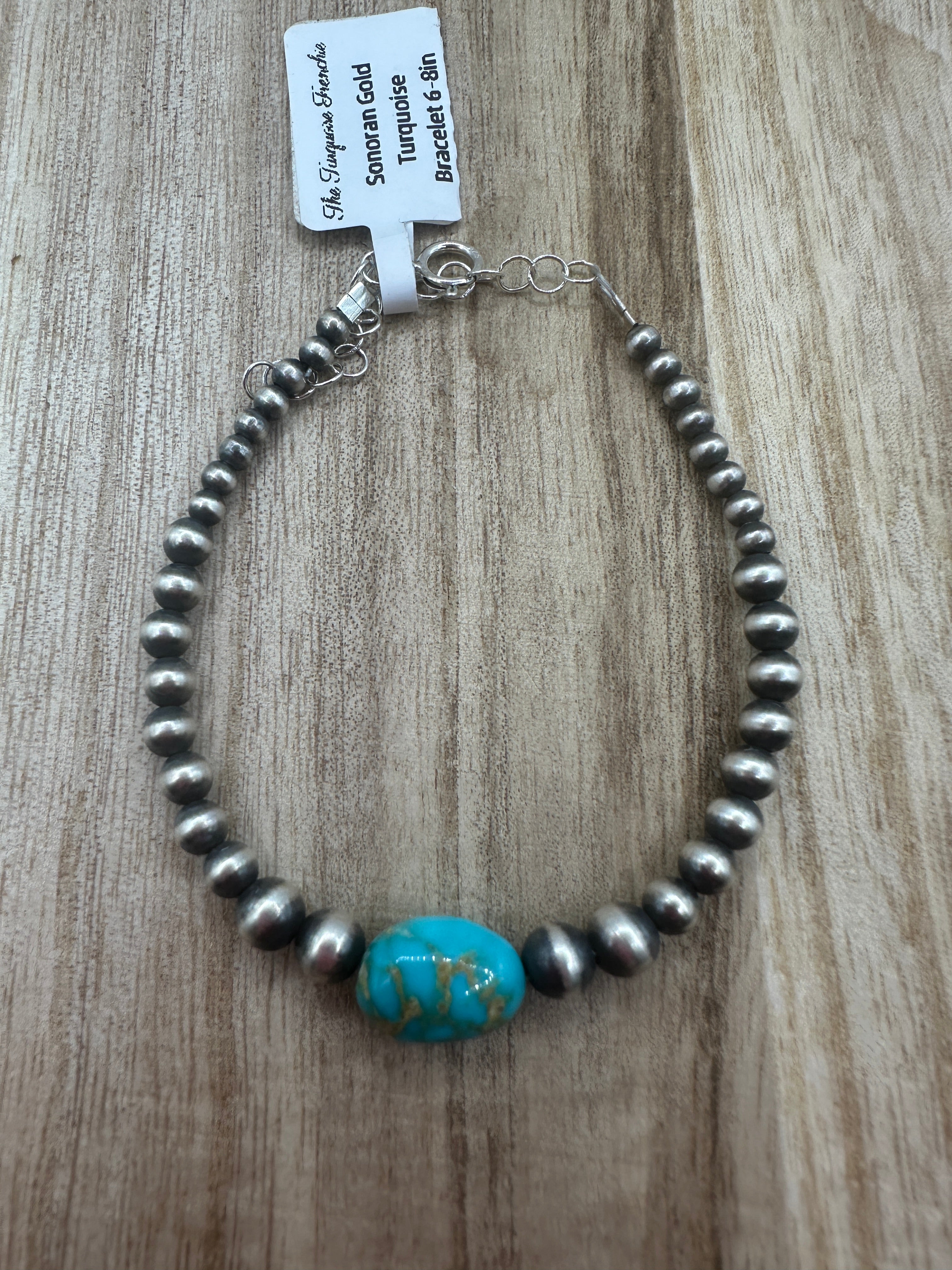 Sonoran Gold Turquoise and Desert Pearl adjustable Bracelet
