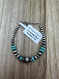 Kingman Turquoise and Desert Pearl adjustable Bracelet