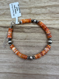 Orange Spiny Oyster Bracelet 6-8in